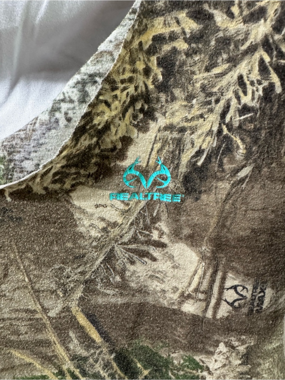 Realtree Camo Shirt with Teal Embroidered Logo